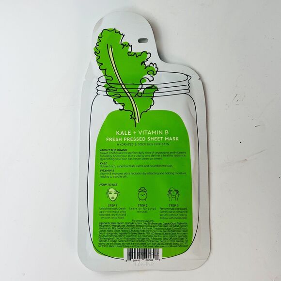 Sweet Chef Kale Ginger Beet Vitamin Fresh Pressed Sheet Mask 3 ct. Sealed New - Picture 4 of 13